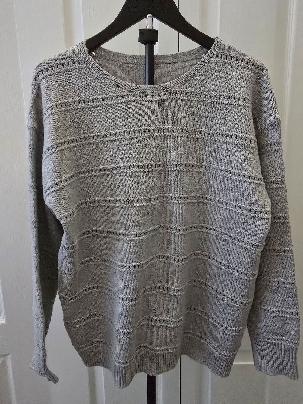 Light Gray Knit Crewneck Sweater - Women's Scoop/Crew